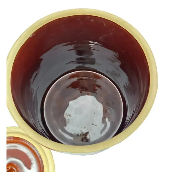 Cookie Jar Marcrest Brown Ceramic Vintage 10 inch Daisy Dot Pattern Vintage MCM - Picture 7 of 13